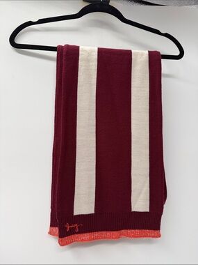 Juicy Couture Wool Scarf burgundy stripe 100% wool